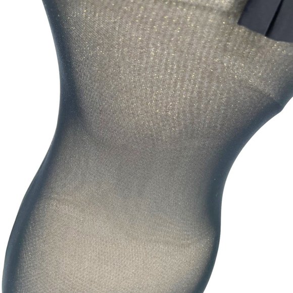 Cefian Metallic Mesh Bodycon Strappy Dress Black Gold Size Large NWT - Picture 9 of 9